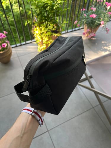 Traveller using an AerCabin backpack