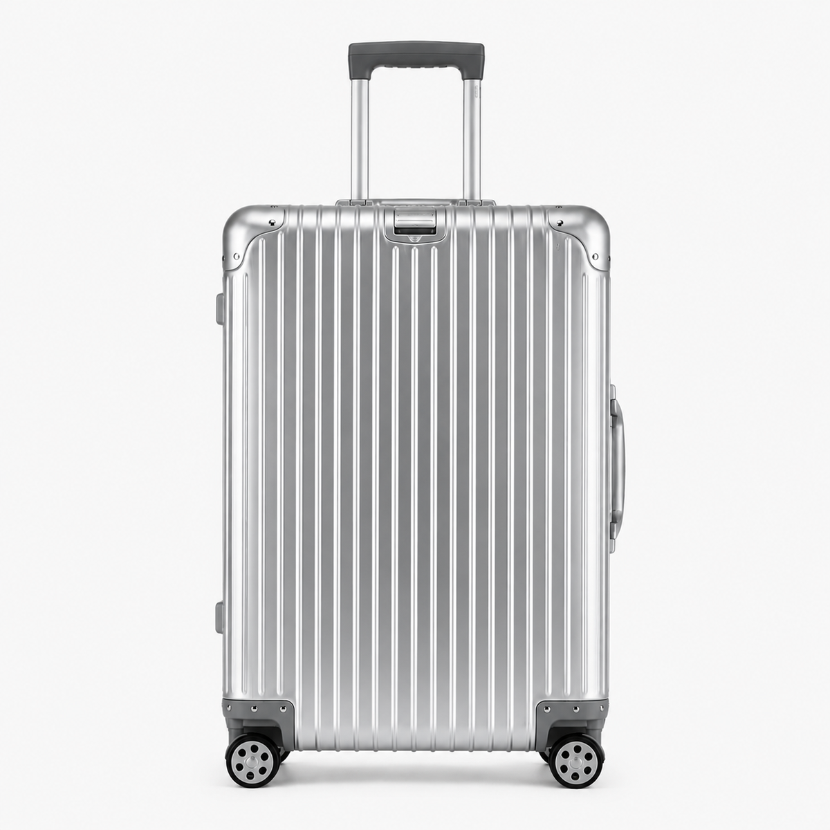Silver suitcase front